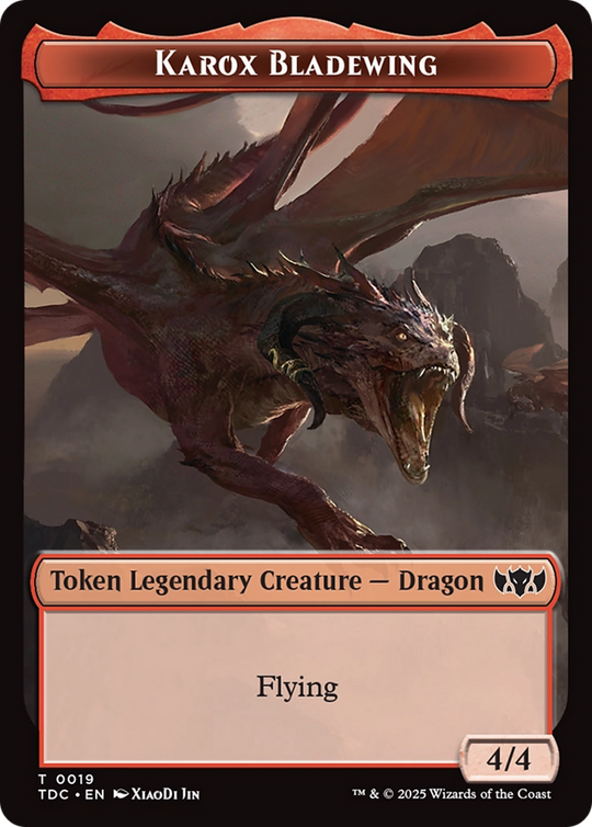 Karox Bladewing // Copy Double-Sided Token (TDC-19 // 1) - Commander: Tarkir: Dragonstorm
