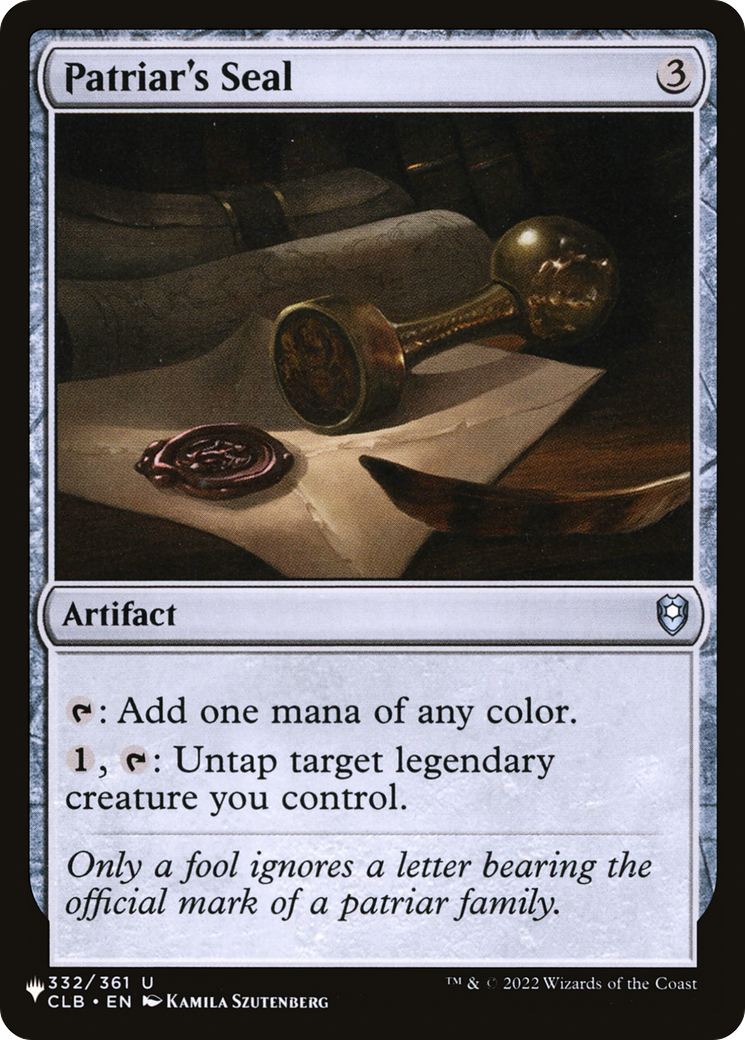Patriar's Seal [The List] | The CG Realm