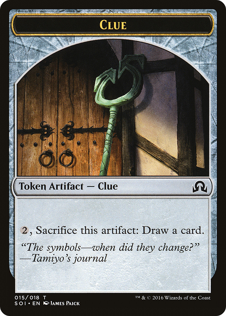 Clue Token (015) (SOI-015) - Shadows over Innistrad Tokens