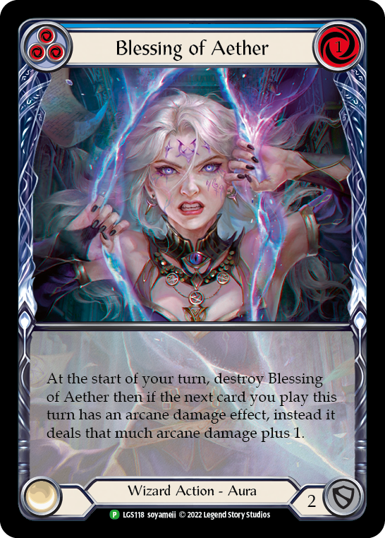 Blessing of Aether (Blue) [LGS118] (Promo)  Rainbow Foil | The CG Realm