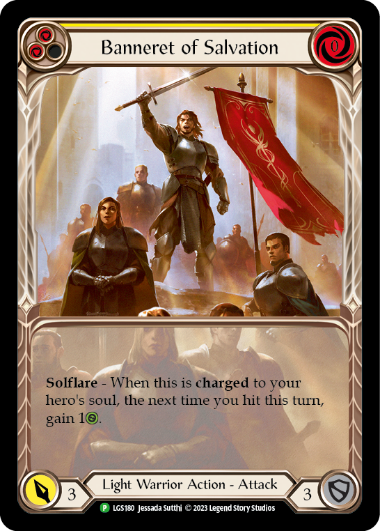 Banneret of Salvation (Extended Art) [LGS180] (Promo)  Rainbow Foil | The CG Realm