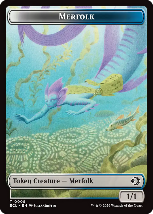 Merfolk // Worm Double-Sided Token (ECL-8 // 9) - Lorwyn Eclipsed