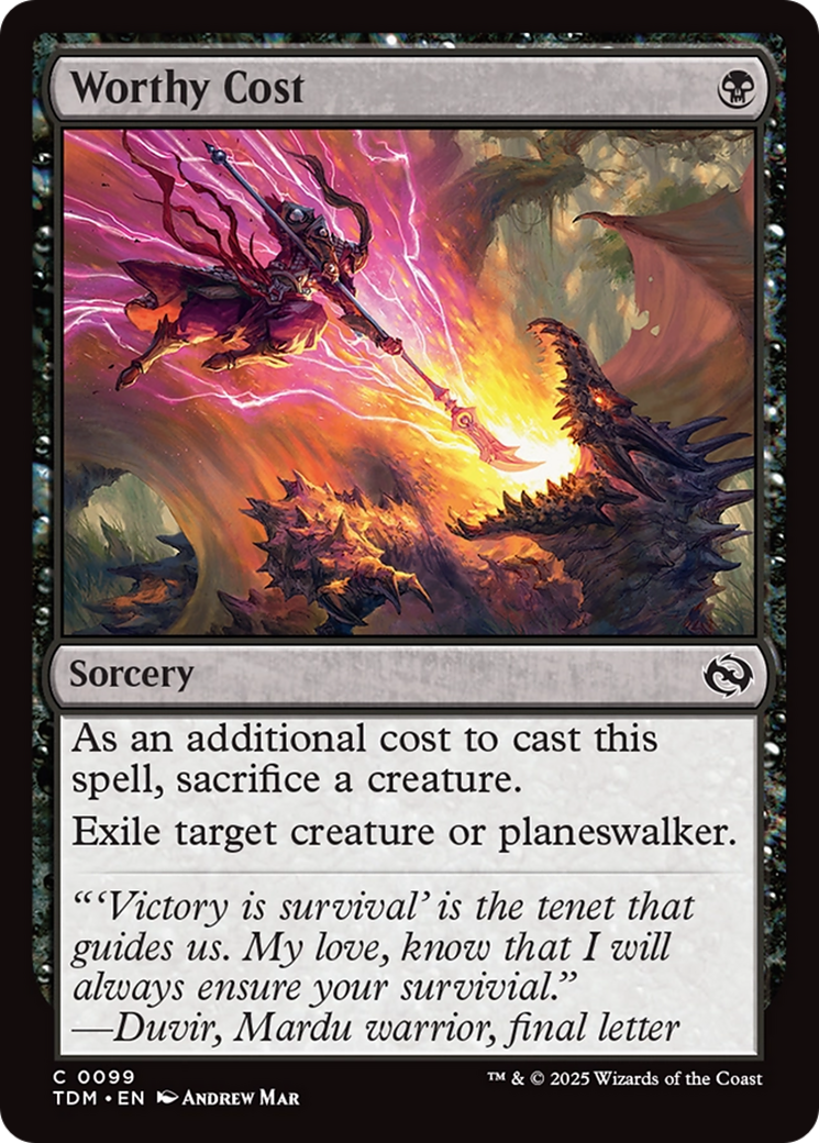Worthy Cost [Tarkir: Dragonstorm] | The CG Realm