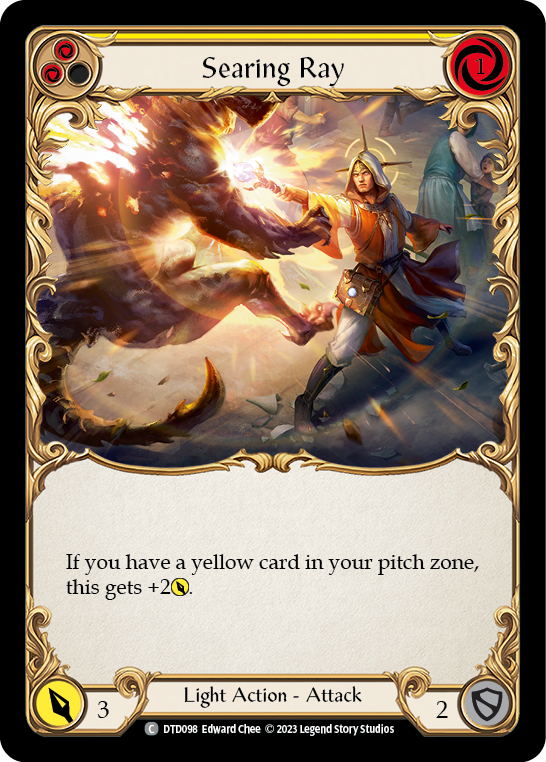 Searing Ray (Yellow) [DTD098] (Dusk Till Dawn)  Rainbow Foil | The CG Realm
