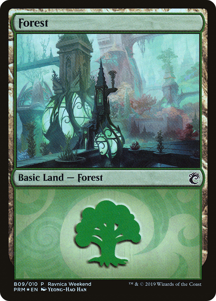 Forest - Simic (B09) (LARP-009) - RNA Ravnica Weekend Foil
