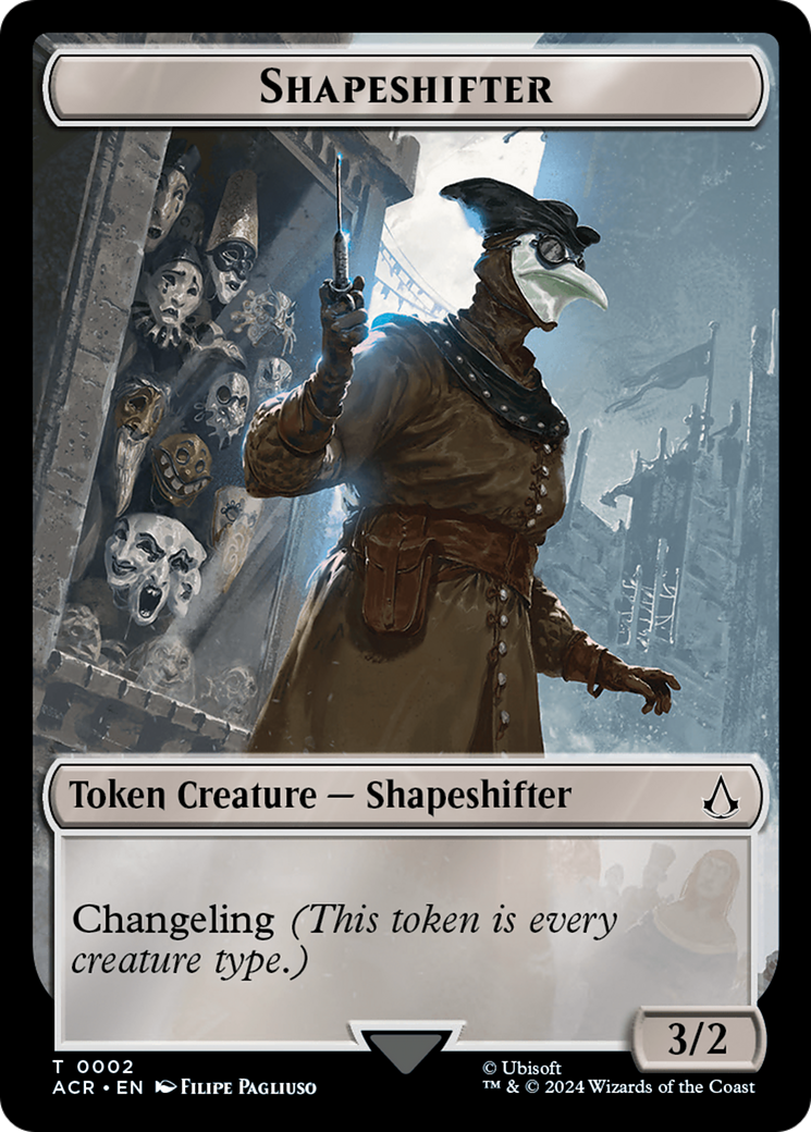 Assassin // Shapeshifter Double-Sided Token (ACR-4 // 2) - Assassin's Creed Tokens Foil