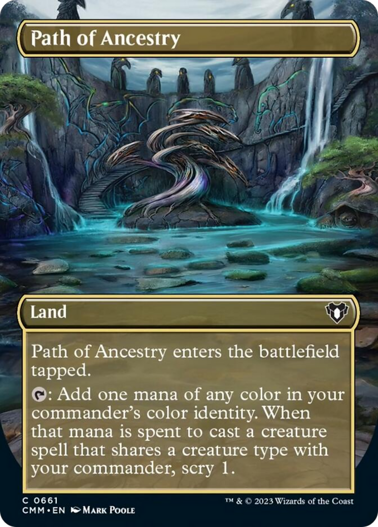 Path of Ancestry (Borderless Alternate Art) [Commander Masters] | The CG Realm