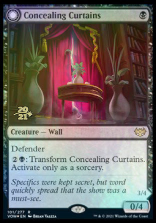 Concealing Curtains (PRE-101) - Innistrad: Crimson Vow Promos: (Double Faced Transform) Foil