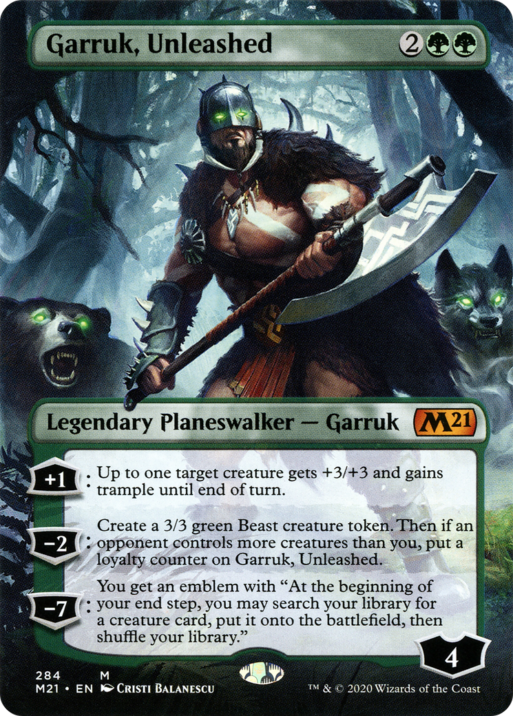 Garruk, Unleashed (Borderless) (M21-284) - Core Set 2021