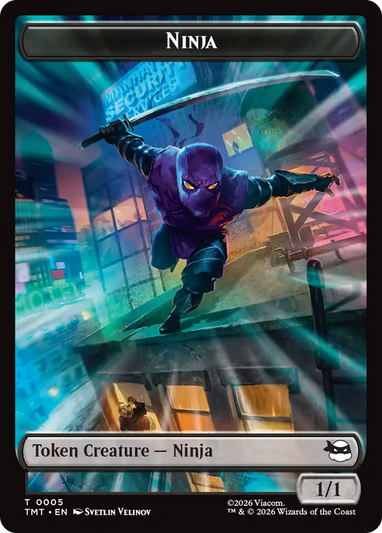 Treasure // Ninja Double-Sided Token (TMC-3 // 5) - Commander: Teenage Mutant Ninja Turtles