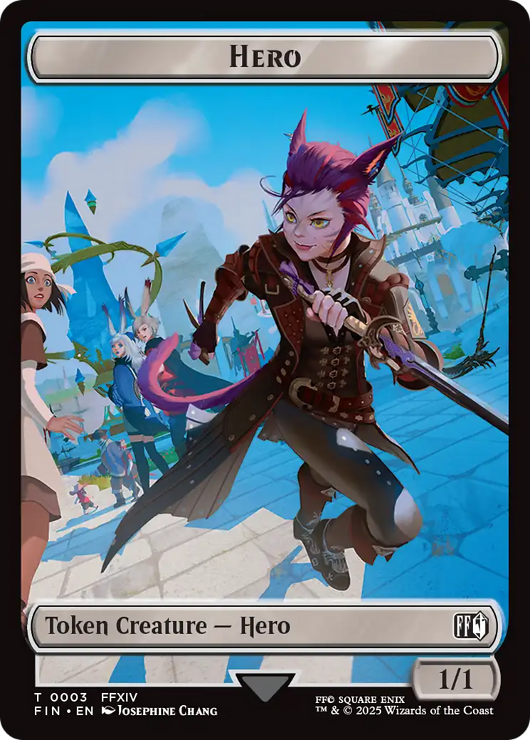 Spirit // Hero (0002) Double-Sided Token [FINAL FANTASY Commander Tokens] | The CG Realm