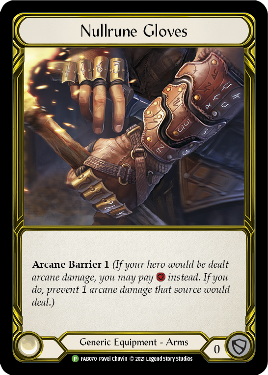 Nullrune Gloves (Golden) [FAB070] (Promo)  Cold Foil | The CG Realm