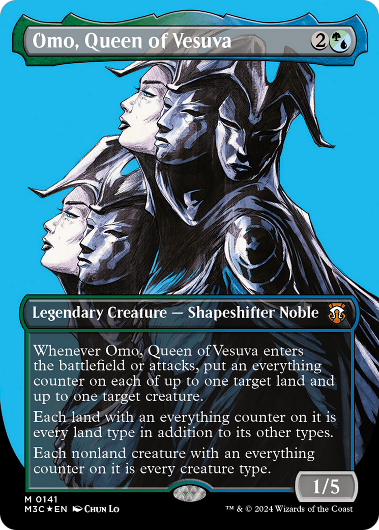 Omo, Queen of Vesuva (Borderless) (Ripple Foil) (M3C-141) - Modern Horizons 3 Commander Foil