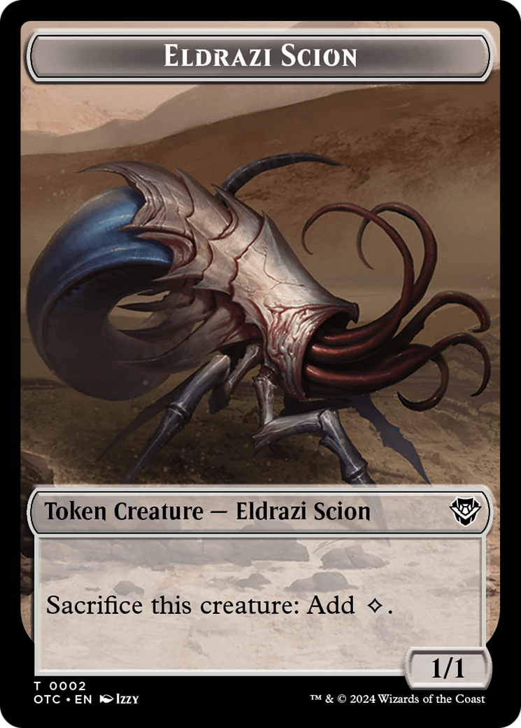 Eldrazi Scion // Manifest Double-Sided Token [Outlaws of Thunder Junction Commander Tokens] | The CG Realm