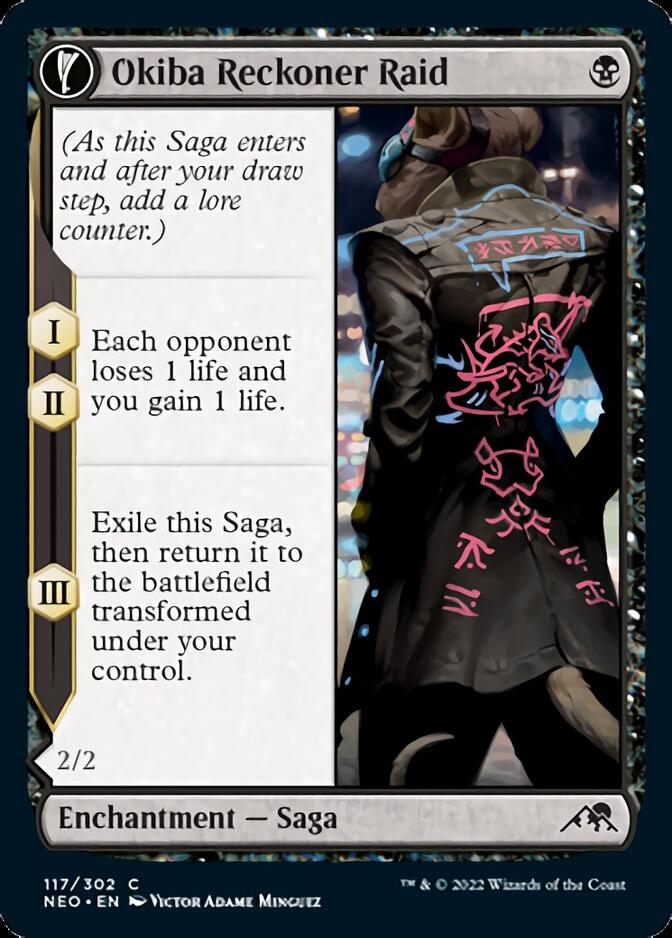 Okiba Reckoner Raid (NEO-117) - Kamigawa: Neon Dynasty: (fandfc, enchantment)