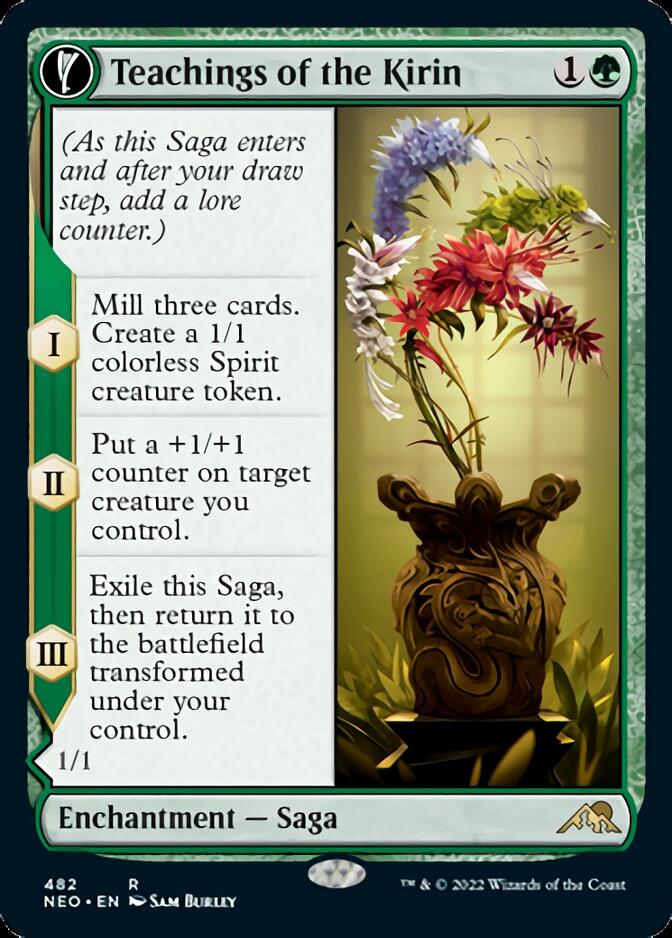 Teachings of the Kirin (Extended Art) (NEO-482) - Kamigawa: Neon Dynasty: (Extended Art, fandfc, enchantment)