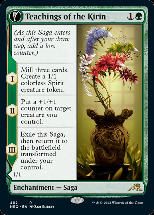 Teachings of the Kirin (Extended Art) (NEO-482) - Kamigawa: Neon Dynasty: (Extended Art, fandfc, enchantment)