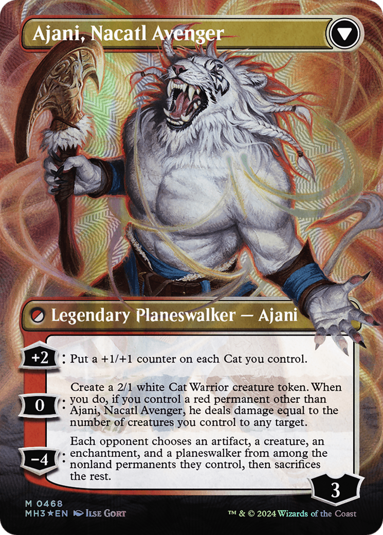 Ajani, Nacatl Pariah (Borderless) (Textured Foil) (MH3-468) - Modern Horizons 3 Foil