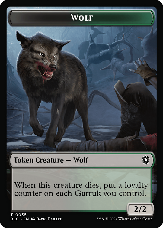 Human Soldier // Wolf (0035) Double-Sided Token (BLC-7 // 35) - Bloomburrow Commander Tokens