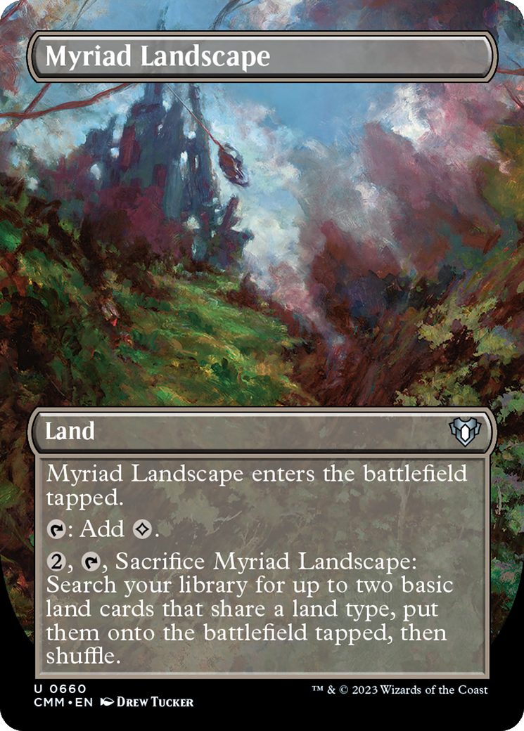 Myriad Landscape (Borderless Alternate Art) [Commander Masters] | The CG Realm