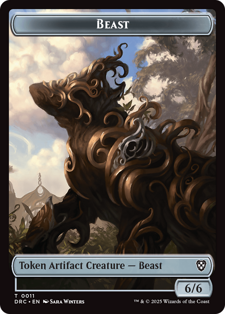 Beast (0010) // Beast (0011) Double-Sided Token (DRC-10 // 11) - Commander: Aetherdrift Foil