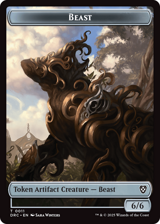 Beast (0010) // Beast (0011) Double-Sided Token (DRC-10 // 11) - Commander: Aetherdrift Foil