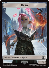 Bird // Hero (0005) Double Sided Token [FINAL FANTASY Commander Tokens] | The CG Realm