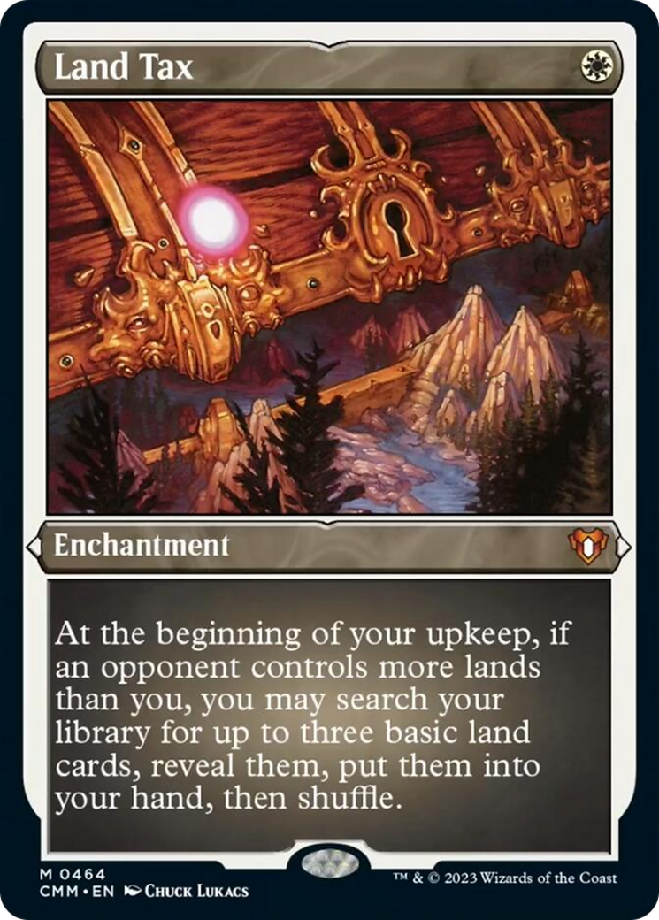 Land Tax (Foil Etched) [Commander Masters] | The CG Realm