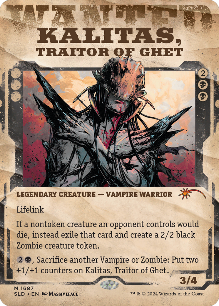 Kalitas, Traitor of Ghet (SLD-1687) - Secret Lair Drop: (Showcase) (Borderless)