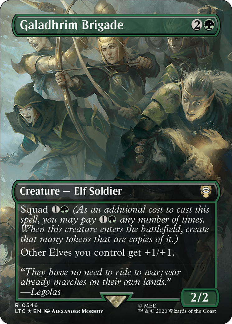 Galadhrim Brigade (Borderless) (Surge Foil) [The Lord of the Rings: Tales of Middle-Earth Commander] | The CG Realm