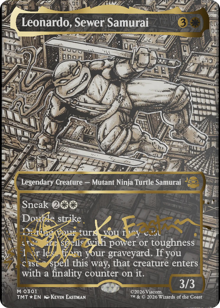 Leonardo, Sewer Samurai (Borderless) (Gold-Stamped Signature) [Teenage Mutant Ninja Turtles] | The CG Realm
