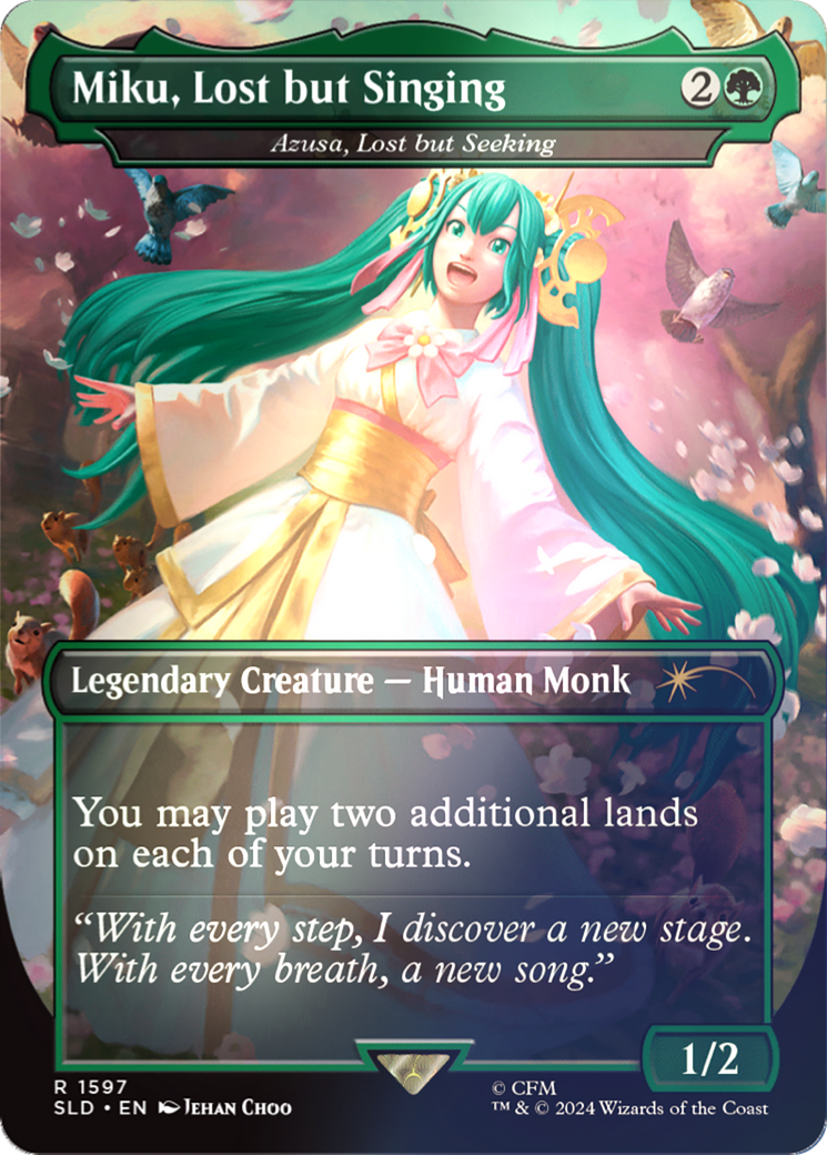 Miku, Lost but Singing - Azusa, Lost but Seeking (Rainbow Foil) [Secret Lair Drop Series] | The CG Realm