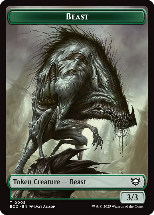 Clue // Beast (0005) Double-Sided Token (EOC-10 // 5) - Commander: Edge of Eternities Foil
