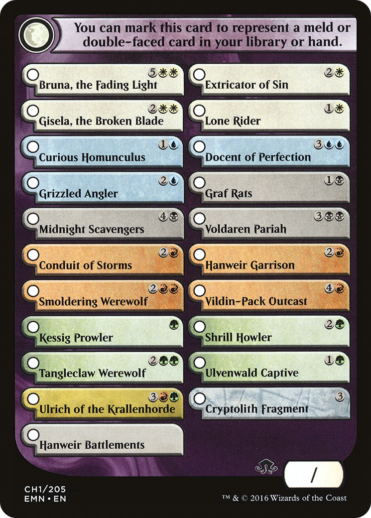 Checklist Card - Eldritch Moon (EMN-CH1) - Eldritch Moon Tokens