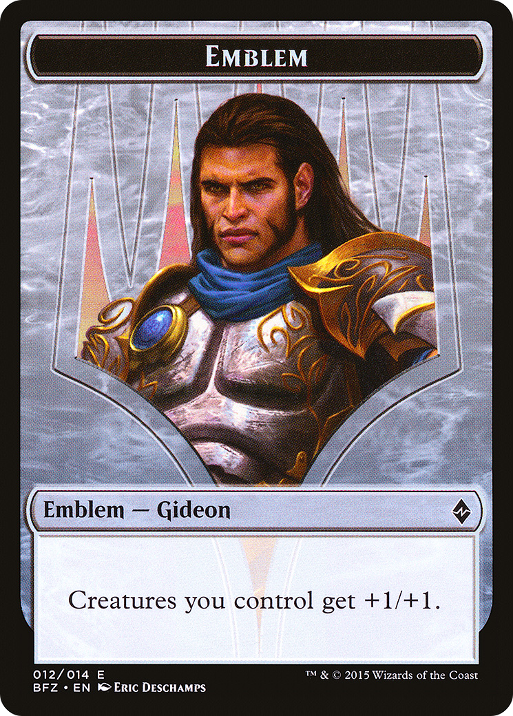 Emblem - Gideon, Ally of Zendikar (BFZ-012) - Battle for Zendikar Tokens