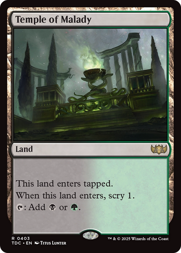 Temple of Malady [Tarkir: Dragonstorm Commander] | The CG Realm