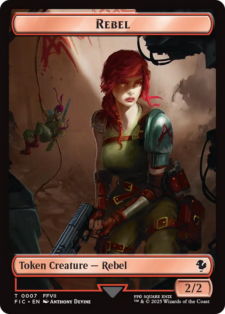Soldier // Rebel Double-Sided Token (Surge Foil) [FINAL FANTASY Commander Tokens] | The CG Realm