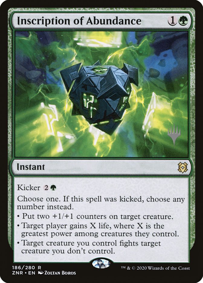 Inscription of Abundance (Promo Pack) [Zendikar Rising Promos] | The CG Realm
