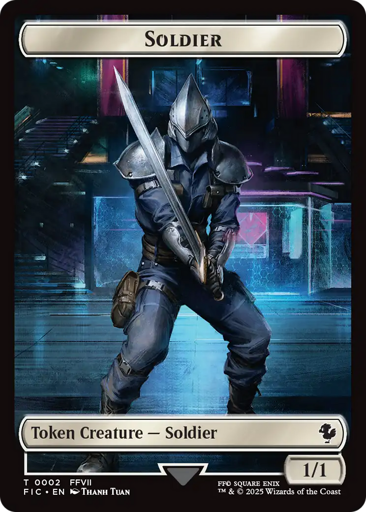 Soldier // Rebel Double-Sided Token (FIC-2 // 7) - Commander: FINAL FANTASY