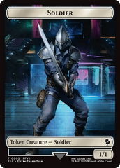 Soldier // Rebel Double-Sided Token (Surge Foil) [FINAL FANTASY Commander Tokens] | The CG Realm