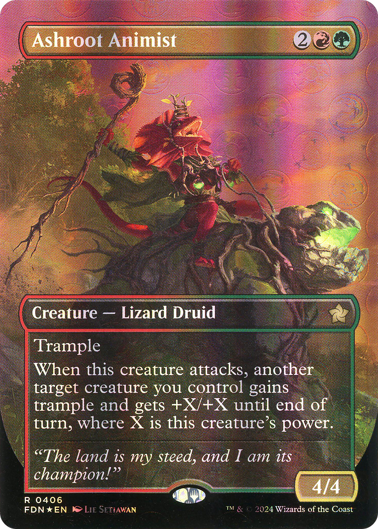 Ashroot Animist (Borderless) (Mana Foil) (FDN-406) - Foundations Foil
