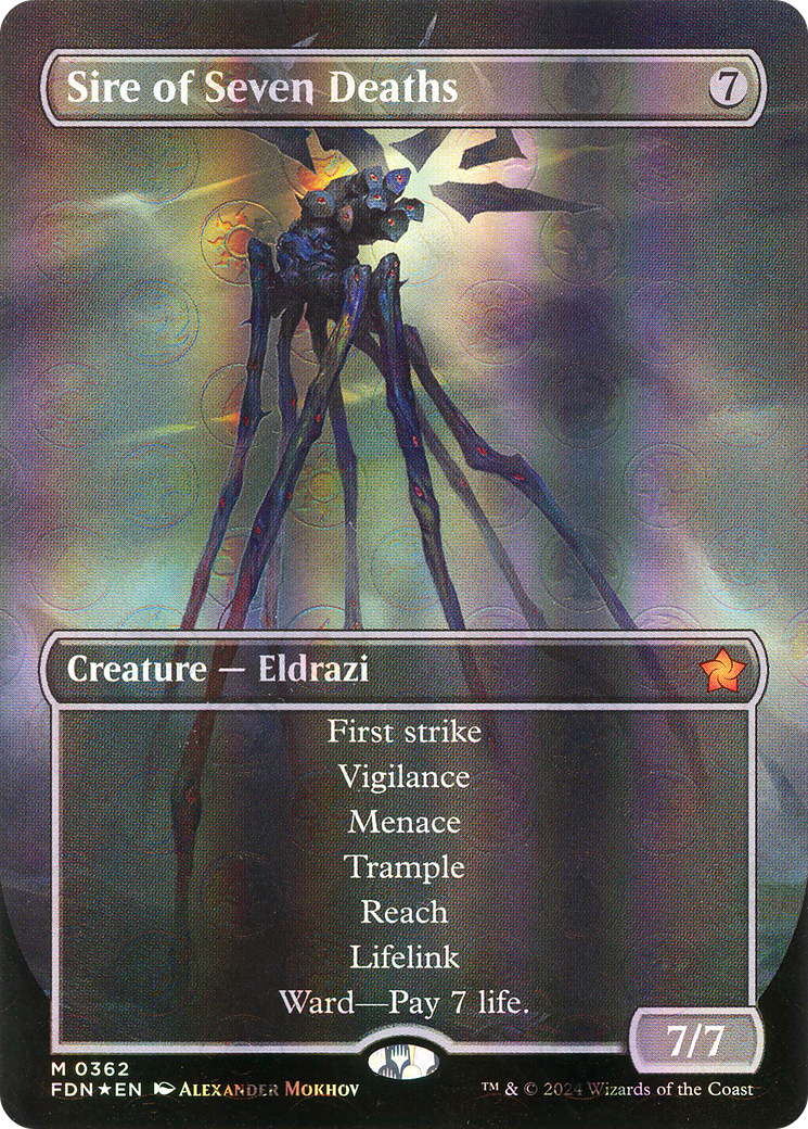 Sire of Seven Deaths (Borderless) (Mana Foil) (FDN-362) - Foundations Foil