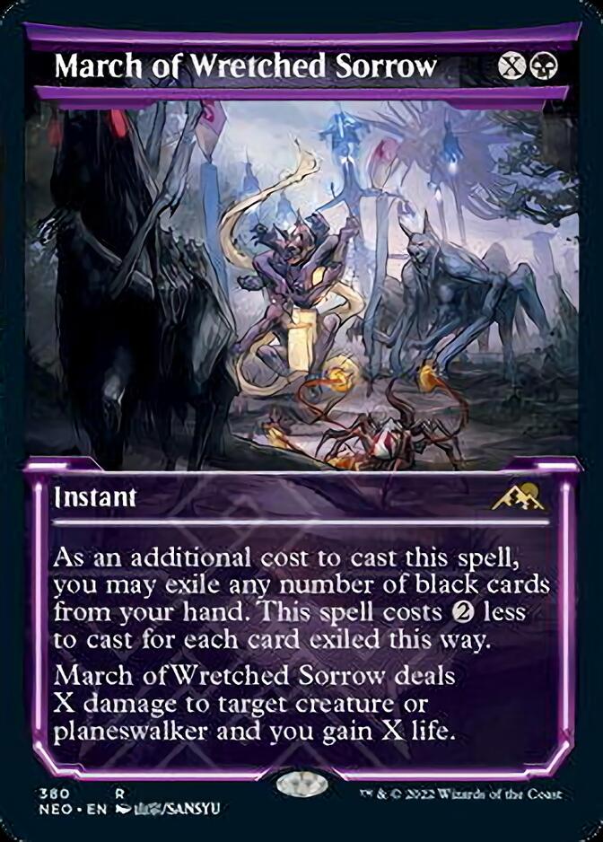 March of Wretched Sorrow (Showcase Soft Glow) [Kamigawa: Neon Dynasty] | The CG Realm
