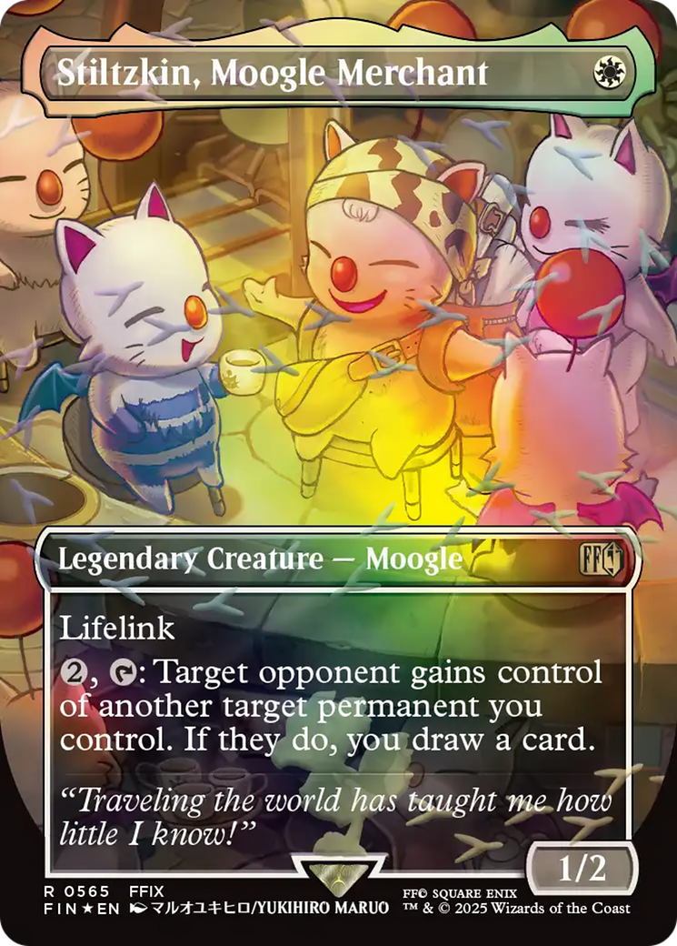 Stiltzkin, Moogle Merchant (Borderless) (Chocobo Track Foil) [FINAL FANTASY] | The CG Realm
