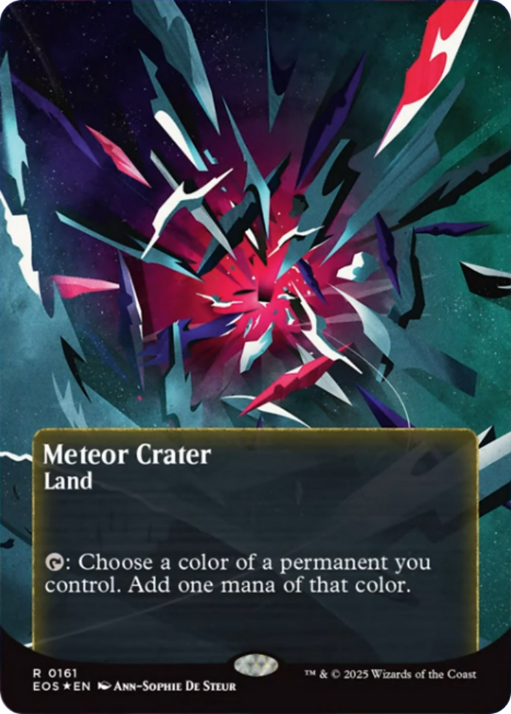 Meteor Crater (0161) (Borderless) (Galaxy Foil) [Edge of Eternities: Stellar Sights] | The CG Realm