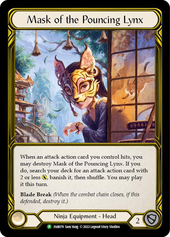 Mask of the Pouncing Lynx (Golden) [FAB079] (Promo)  Cold Foil | The CG Realm