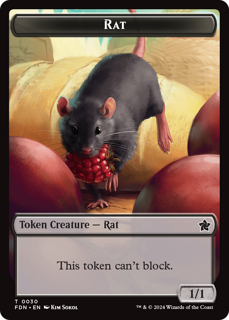 Elf Warrior // Rat (0030) Double-Sided Token (FDN-19 // 30) - Foundations