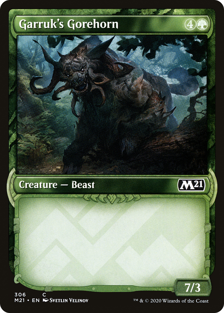 Garruk's Gorehorn (Showcase) (M21-306) - Core Set 2021: (Showcase)