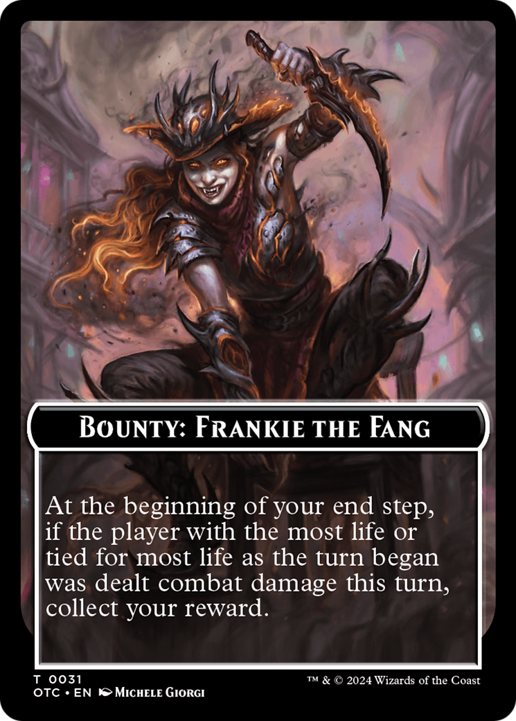 Bounty: Frankie the Fang // Bounty Rules Double-Sided Token [Outlaws of Thunder Junction Commander Tokens] | The CG Realm