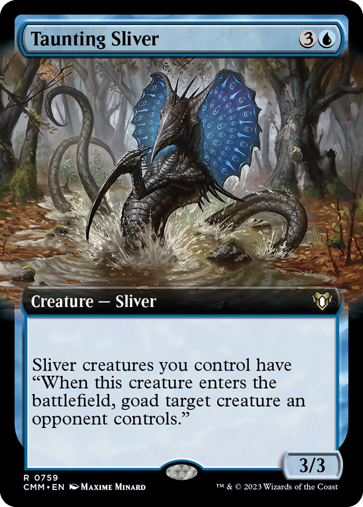 Taunting Sliver (Extended Art) [Commander Masters] | The CG Realm